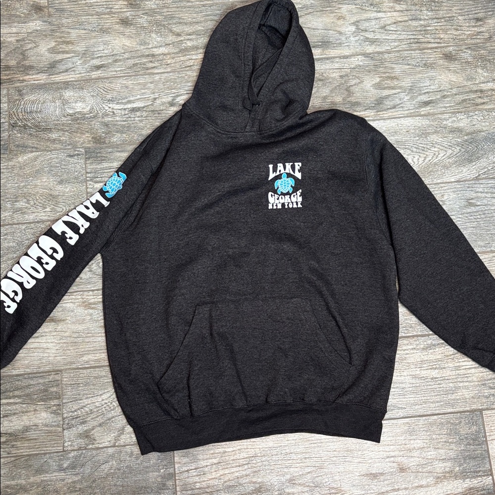 UNISEX Lake George charcoal grey Hoodie